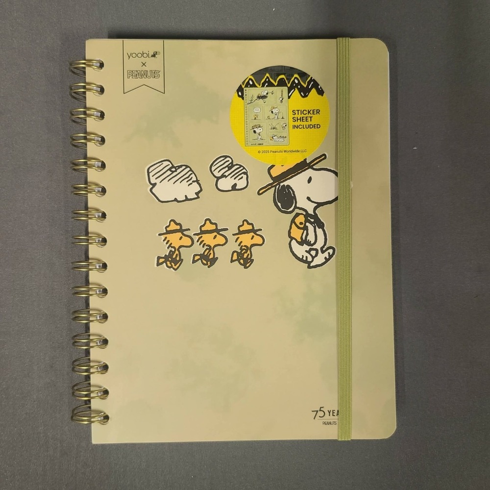Snoopy Peanuts Spiral Notebook Journal with Stickers 6"x 8" 100 Lined Sheets New